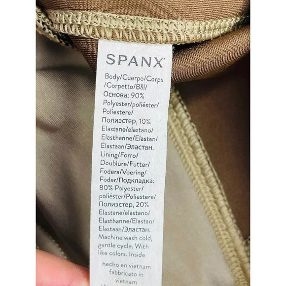 SPANX Faux Suede Leggings Size L Camel - Picture 9 of 10